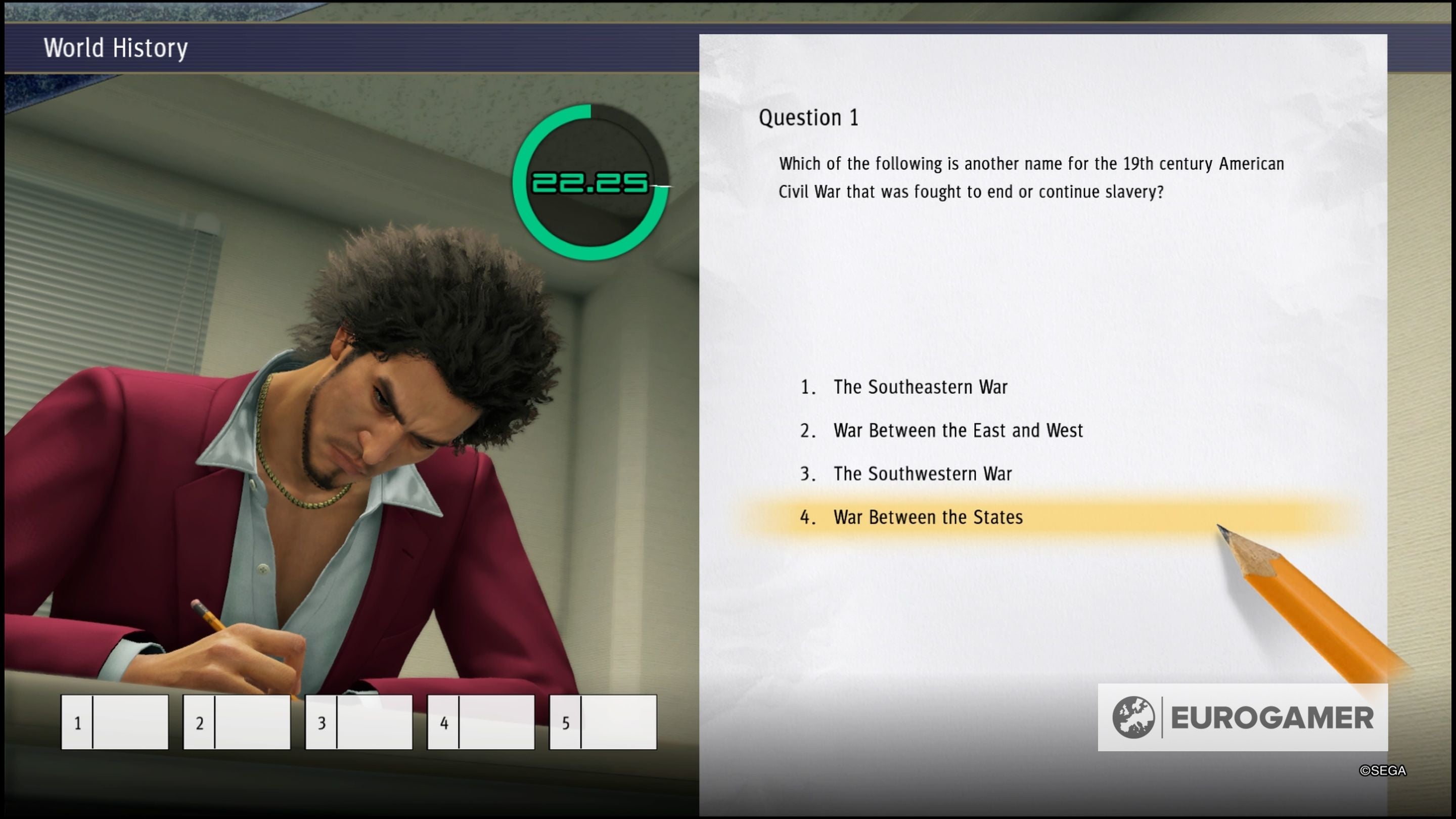 Yakuza Like a Dragon test answers All Ounabara Vocational School